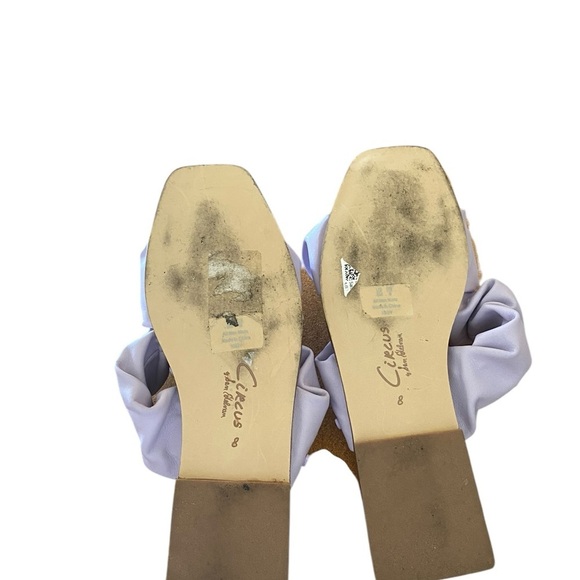 Circus Sam Edelman Iggy Lavender purple scrunchy Ruffle Slide Sandals vacation - Picture 8 of 10